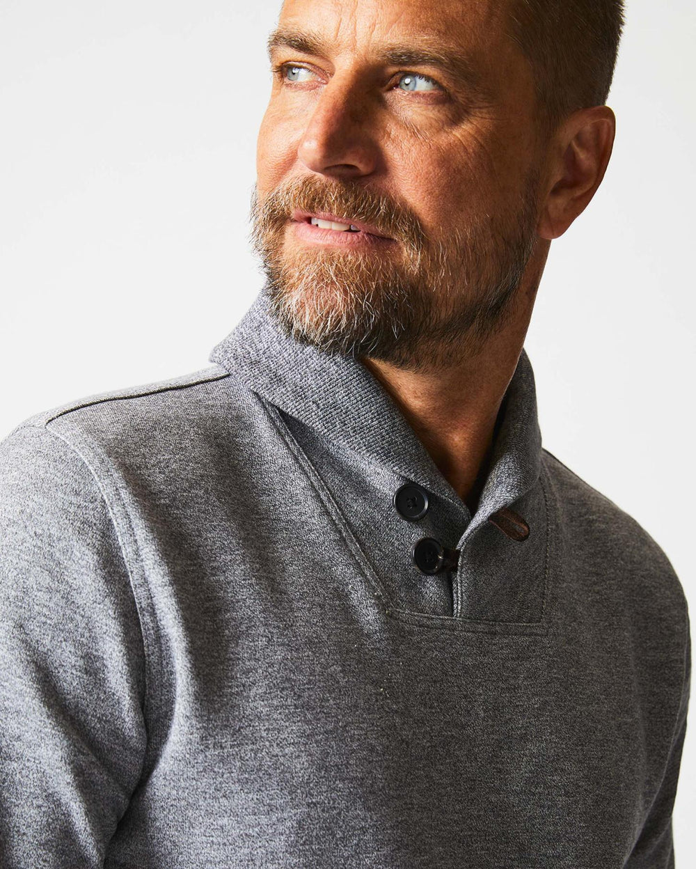 Men Mouline Shawl Pullover Medium Grey | Billy Reid Sweaters &amp; Sweatshirts