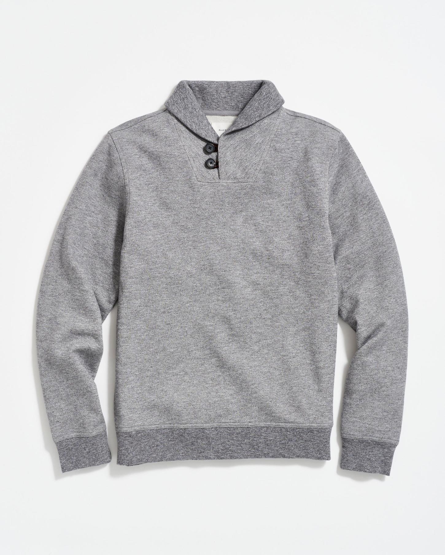 Men Mouline Shawl Pullover Medium Grey | Billy Reid Sweaters &amp; Sweatshirts