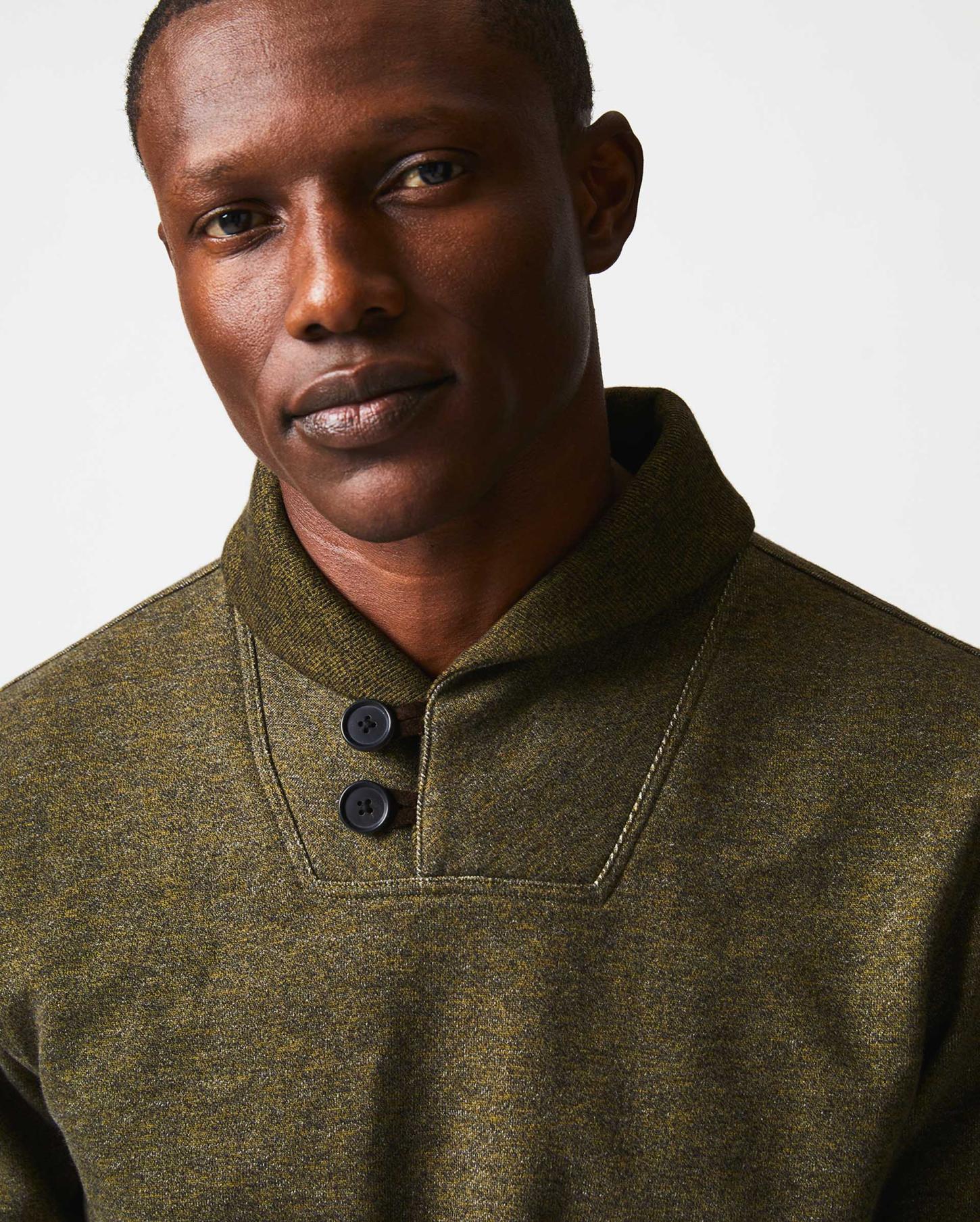 Men Mouline Shawl Pullover Olive | Billy Reid Sweaters &amp; Sweatshirts