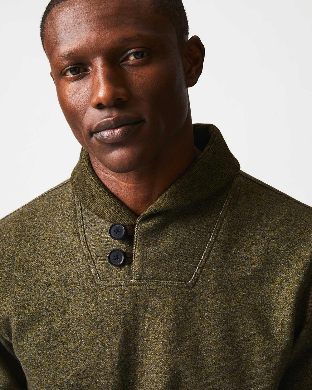 Men Mouline Shawl Pullover Olive | Billy Reid Sweaters &amp; Sweatshirts