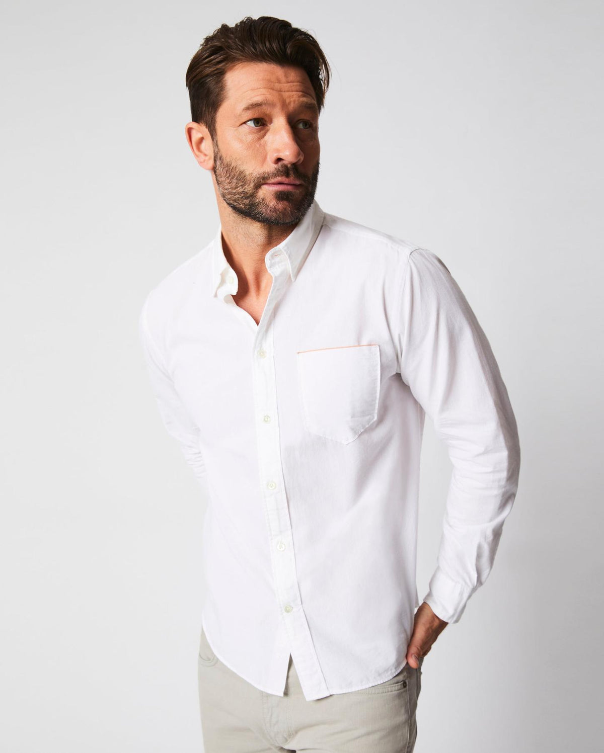 Men Msl 1-Pocket Shirt White | Billy Reid Shirting