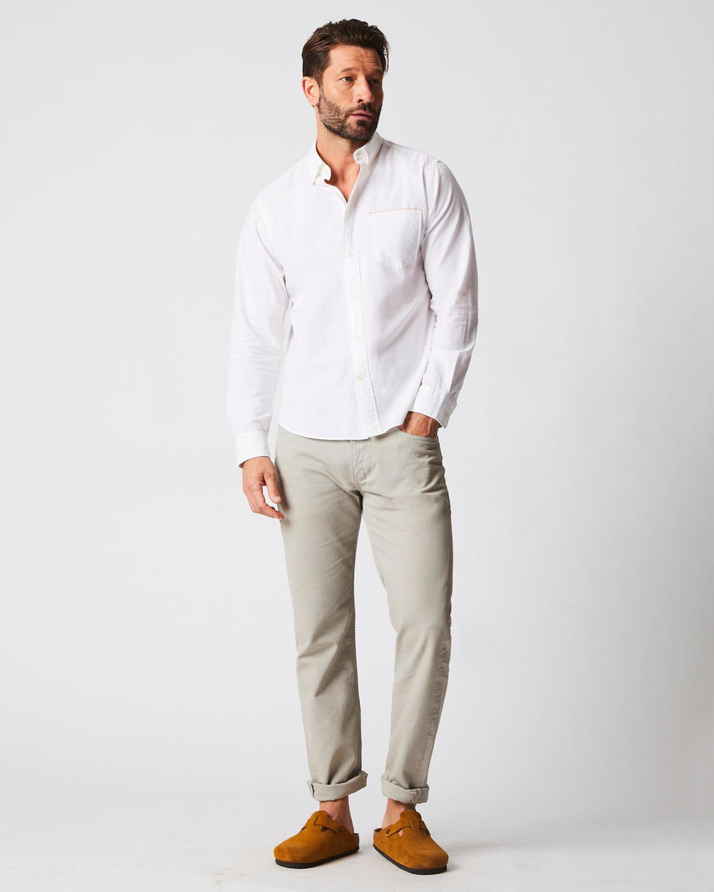 Men Msl 1-Pocket Shirt White | Billy Reid Shirting