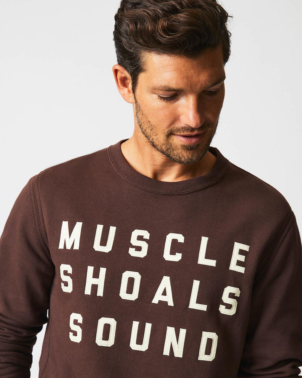 Men Muscle Shoals Sound Crew Dark Brown | Billy Reid Sweaters &amp; Sweatshirts