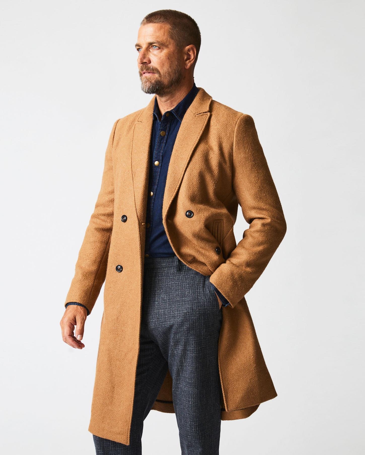 Men Officers Coat Camel | Billy Reid Jackets &amp; Outerwear