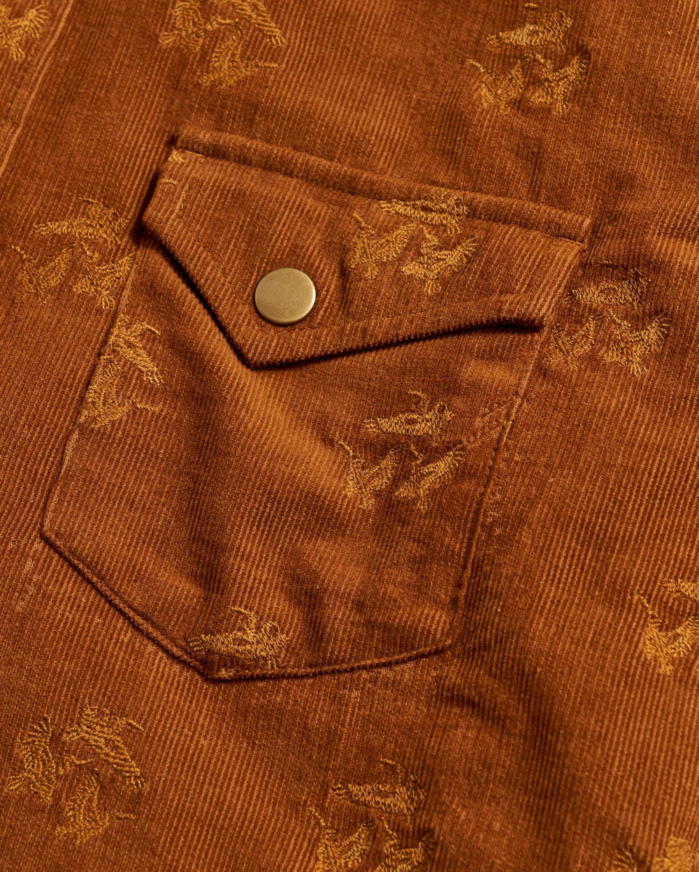 Men Pelican Cord Western Snap Front Shirt Billy's Brown | Billy Reid Shirting