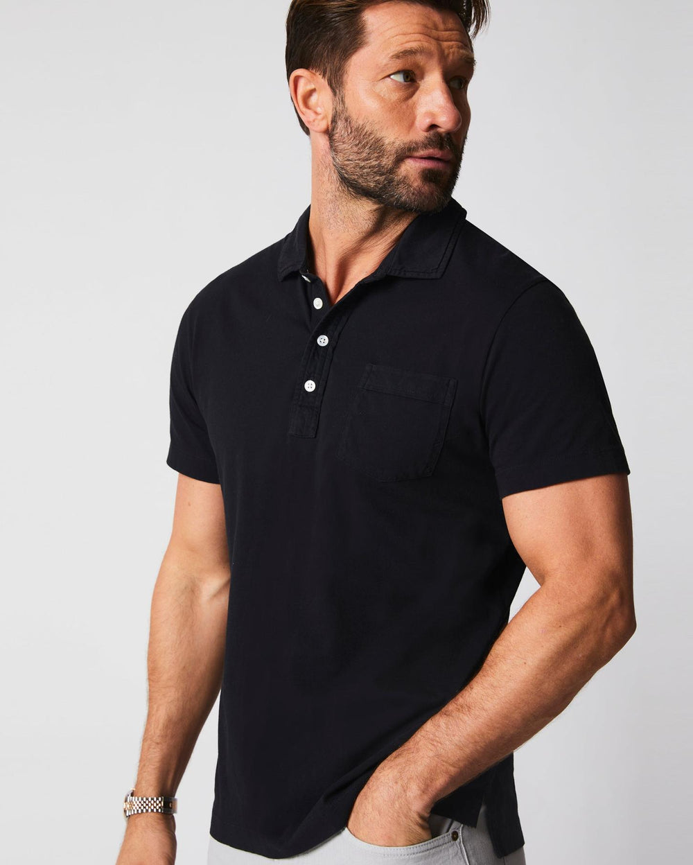 Men Pensacola Polo Black | Billy Reid Polos, Tees &amp; Henleys