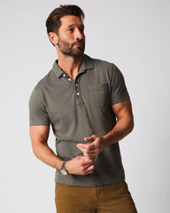 Men Pensacola Polo Washed Grey | Billy Reid Polos, Tees &amp; Henleys