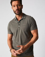 Men Pensacola Polo Washed Grey | Billy Reid Polos, Tees &amp; Henleys