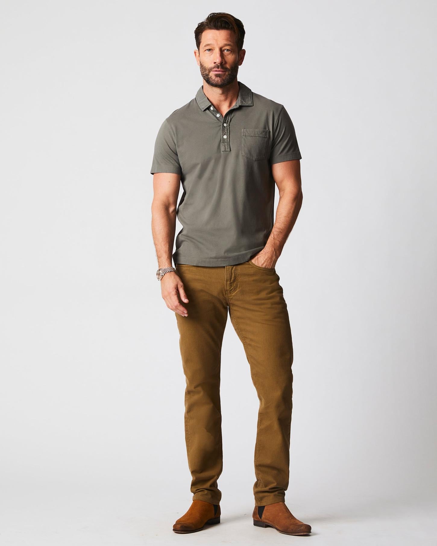 Men Pensacola Polo Washed Grey | Billy Reid Polos, Tees &amp; Henleys