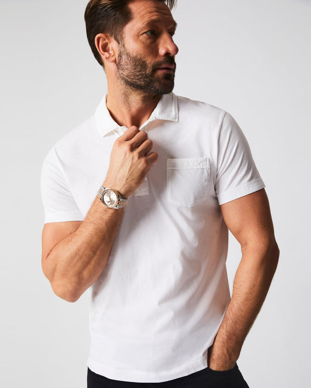 Men Pensacola Polo White | Billy Reid Polos, Tees &amp; Henleys