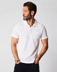 Men Pensacola Polo White | Billy Reid Polos, Tees &amp; Henleys