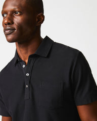 Men Pique Pensacola Polo Black | Billy Reid Polos, Tees &amp; Henleys