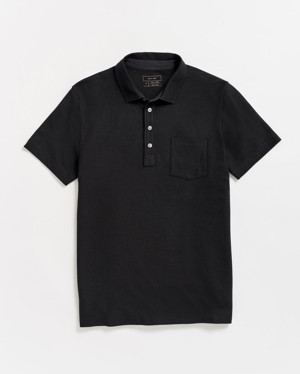 Men Pique Pensacola Polo Black | Billy Reid Polos, Tees &amp; Henleys