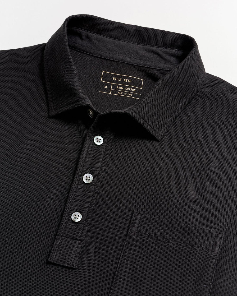 Men Pique Pensacola Polo Black | Billy Reid Polos, Tees &amp; Henleys