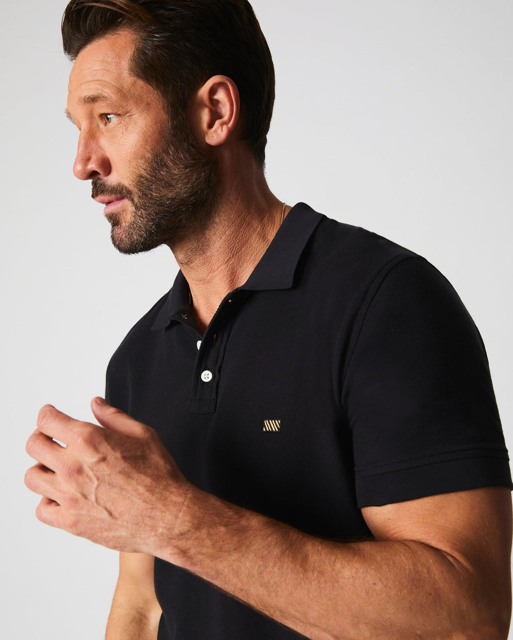 Men Pique Polo Black | Billy Reid Polos, Tees &amp; Henleys