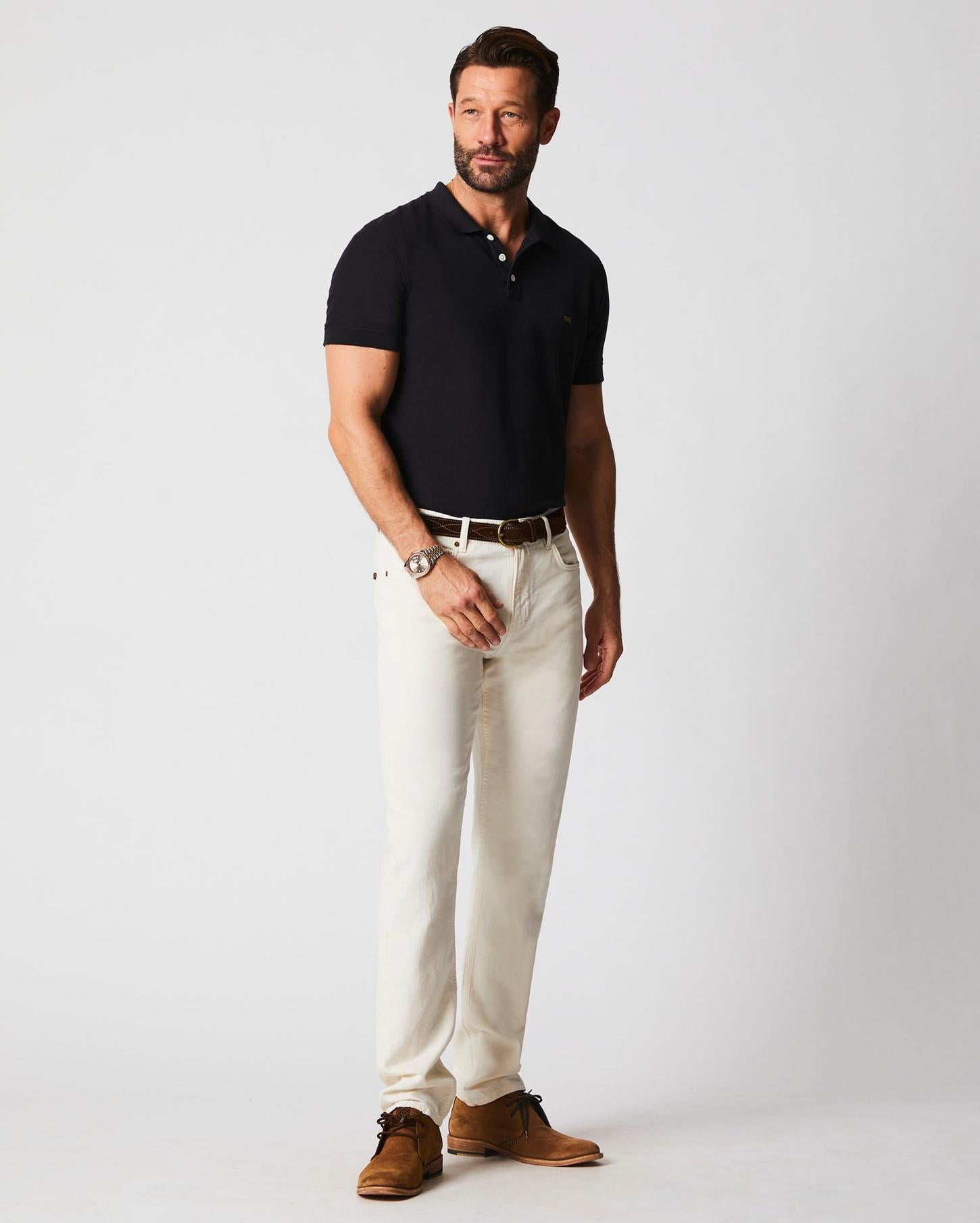 Men Pique Polo Black | Billy Reid Polos, Tees &amp; Henleys