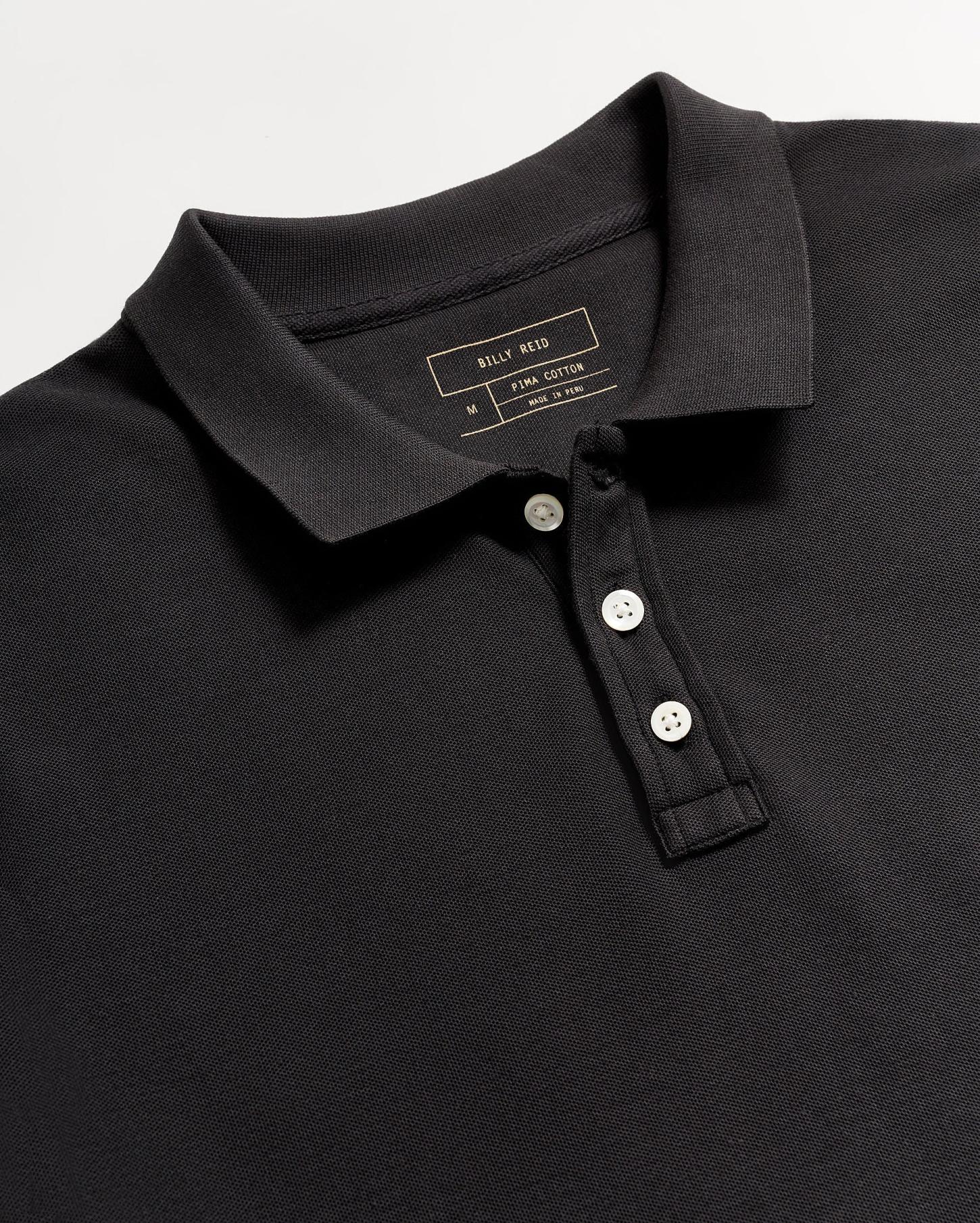 Men Pique Polo Black | Billy Reid Polos, Tees &amp; Henleys