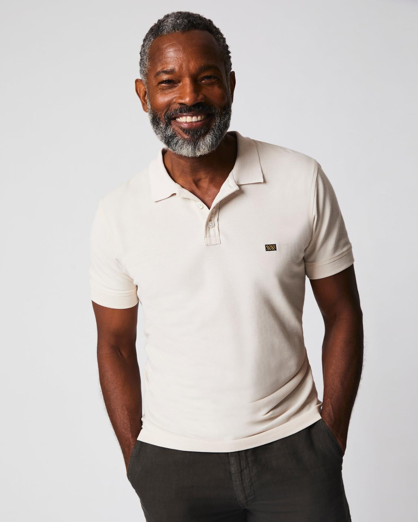 Men Pique Polo Natural | Billy Reid Polos, Tees &amp; Henleys