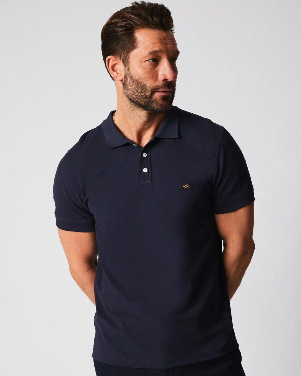 Men Pique Polo Navy | Billy Reid Polos, Tees &amp; Henleys