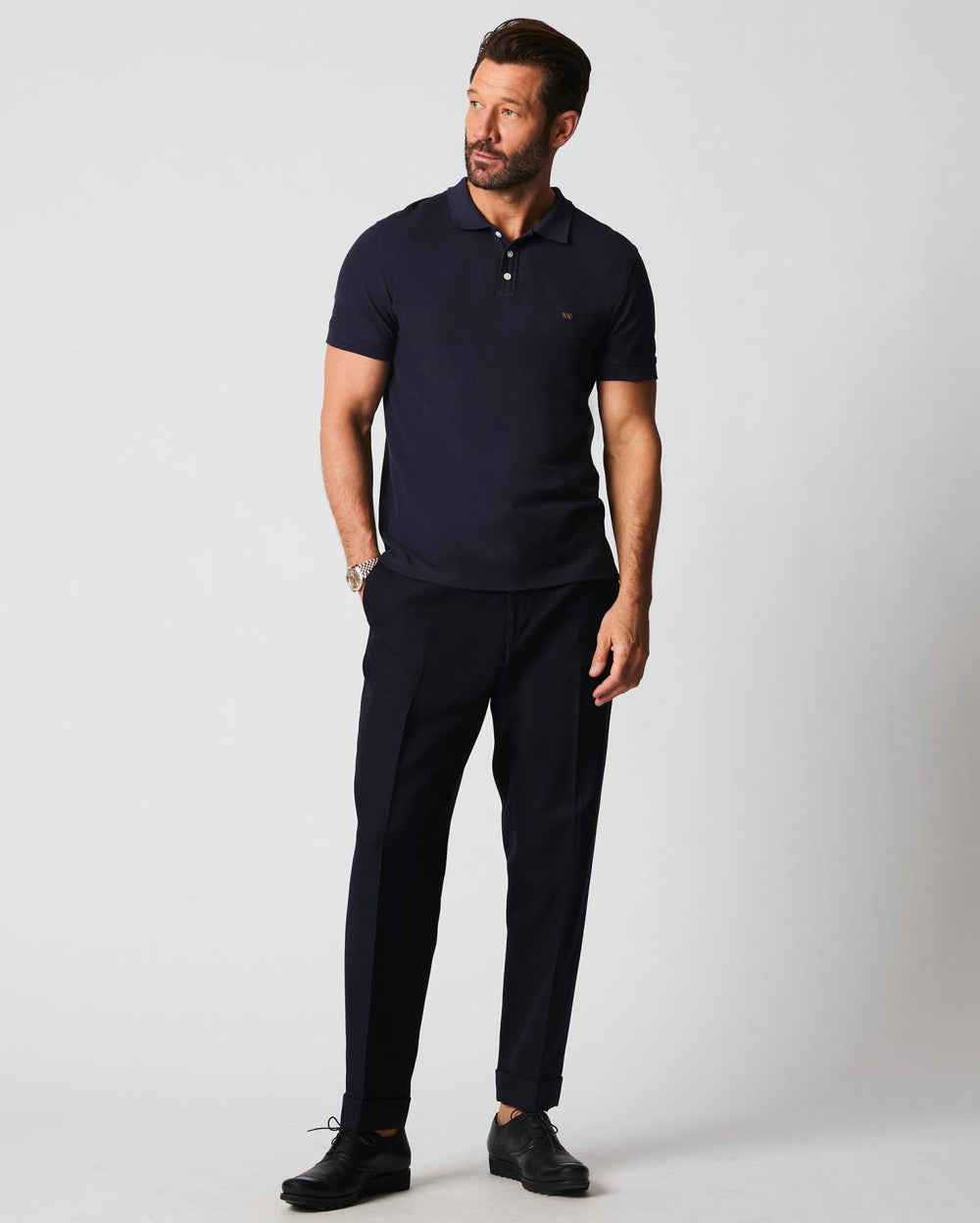 Men Pique Polo Navy | Billy Reid Polos, Tees &amp; Henleys