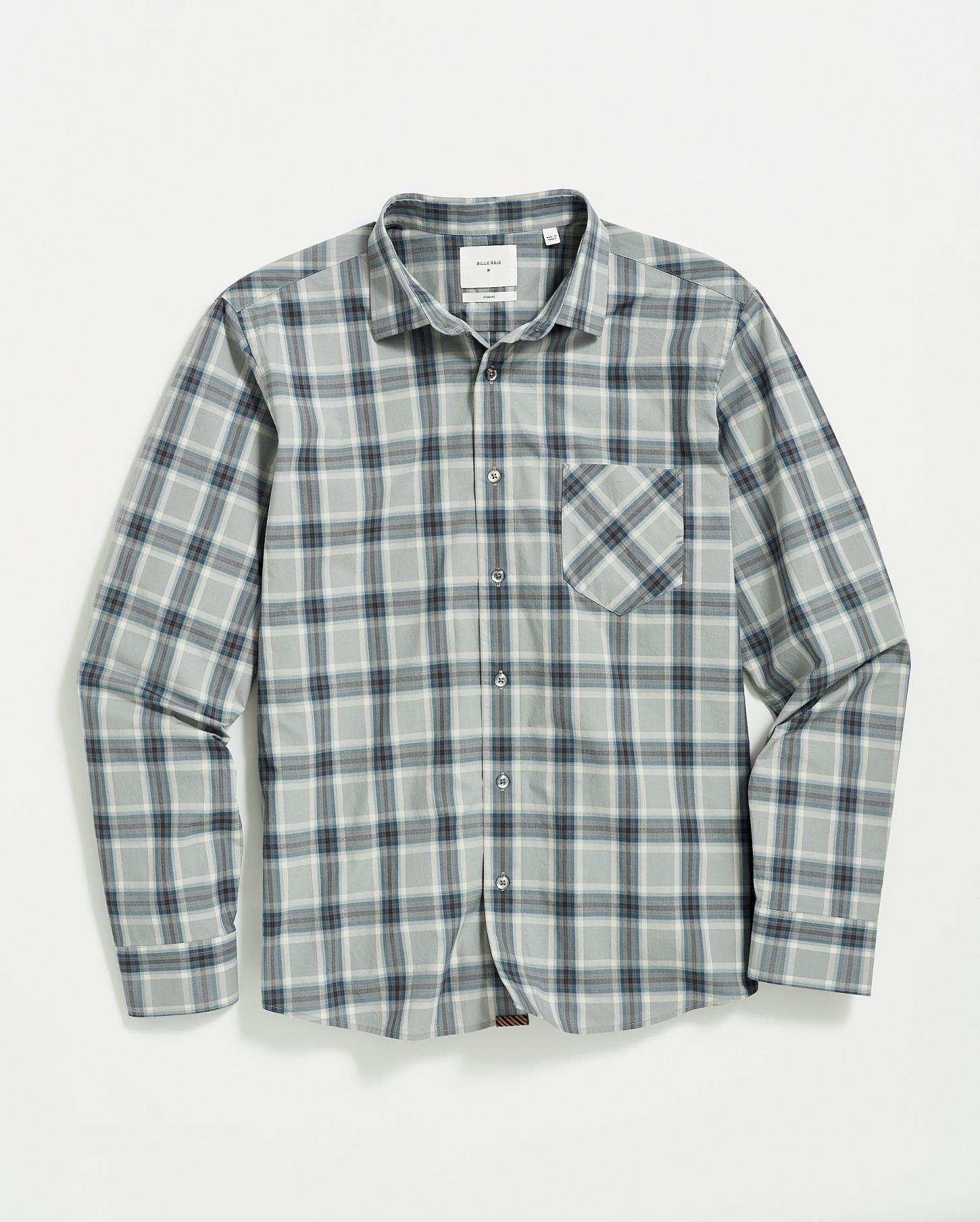 Men Plaid John T Shirt Grey/blue | Billy Reid Shirting