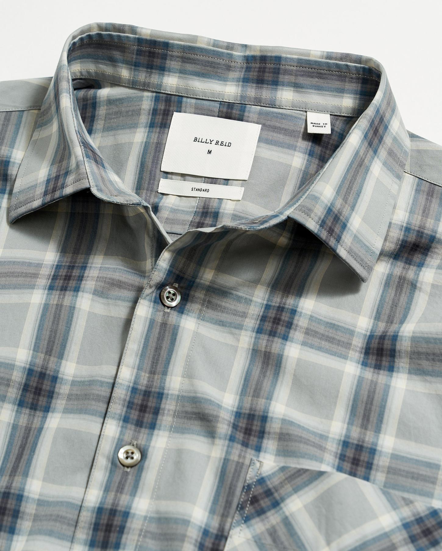 Men Plaid John T Shirt Grey/blue | Billy Reid Shirting