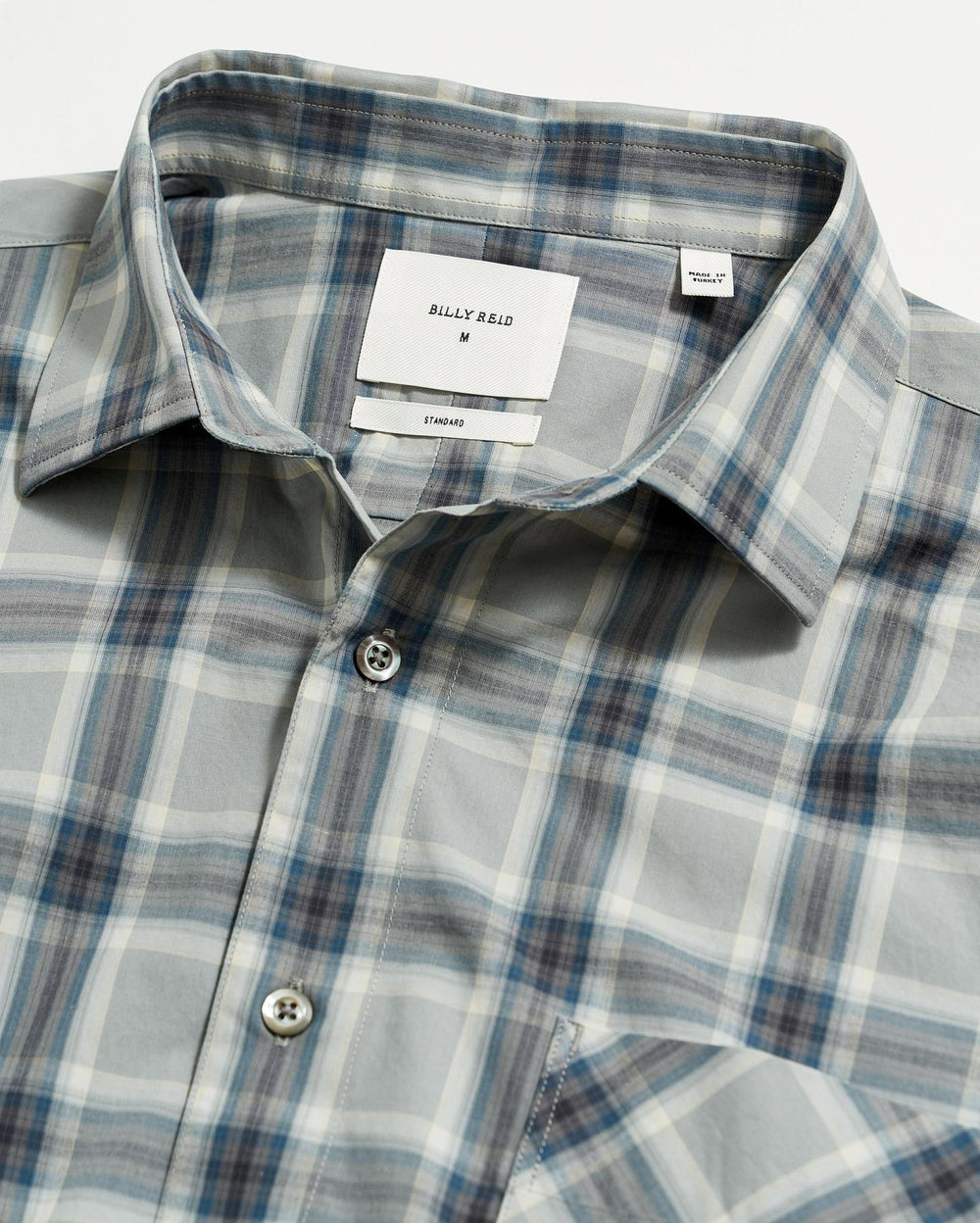 Men Plaid John T Shirt Grey/blue | Billy Reid Shirting