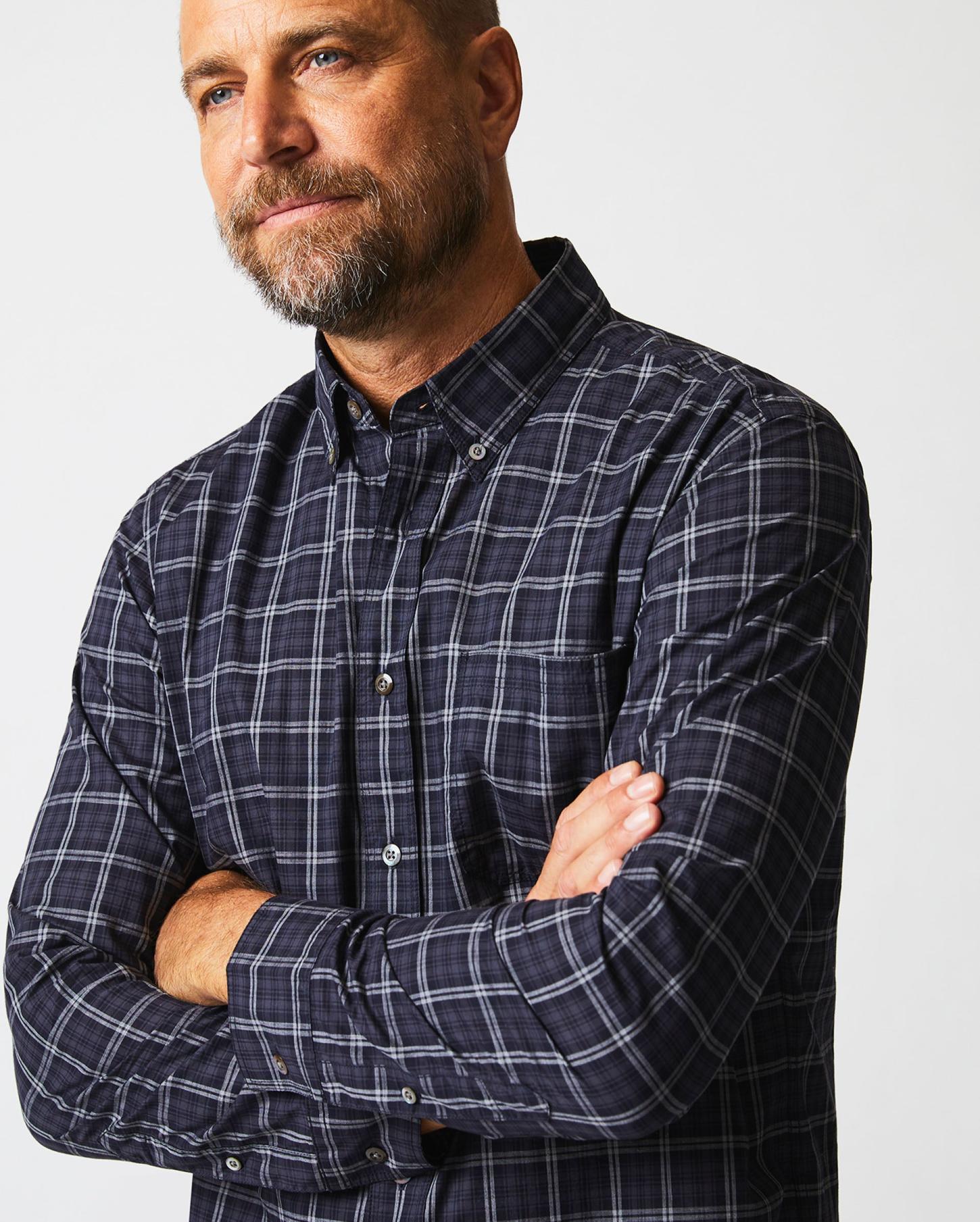 Men Plaid Tuscumbia Shirt Bd Black/grey | Billy Reid Shirting