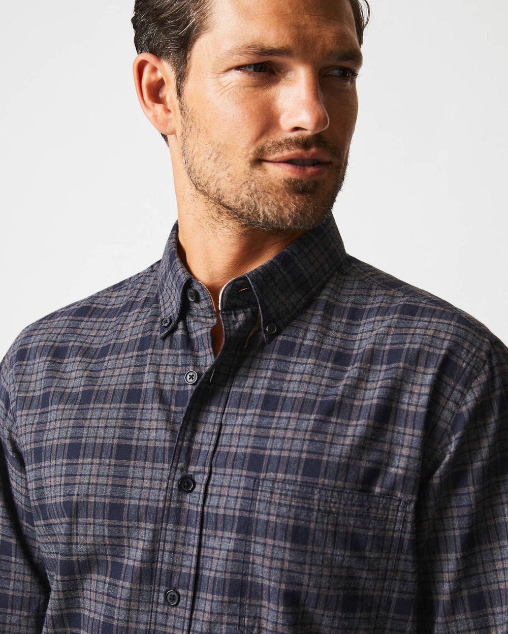 Men Plaid Tuscumbia Shirt Bd Brown/black | Billy Reid Shirting