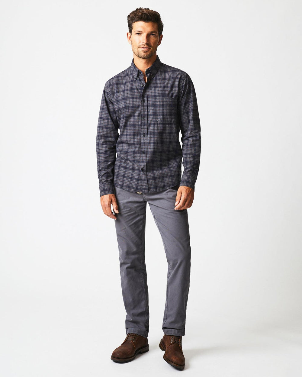 Men Plaid Tuscumbia Shirt Bd Brown/black | Billy Reid Shirting