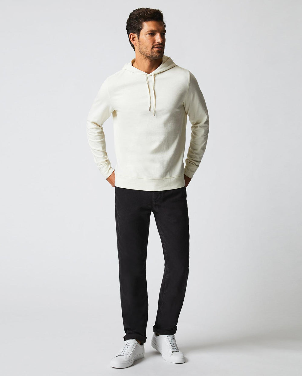 Men Practice Hoodie Tinted White | Billy Reid Sweaters &amp; Sweatshirts