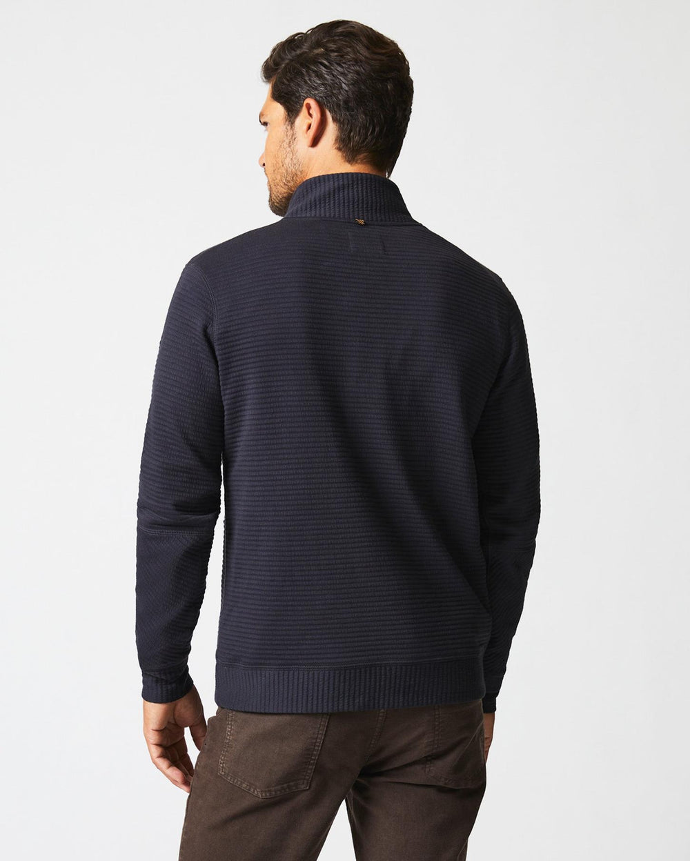 Men Quilted Half Zip Dark Navy | Billy Reid Sweaters &amp; Sweatshirts
