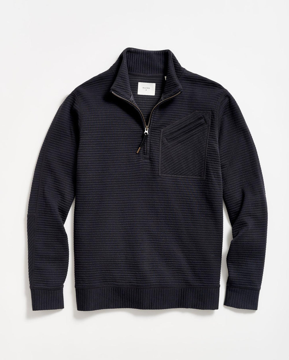 Men Quilted Half Zip Dark Navy | Billy Reid Sweaters &amp; Sweatshirts