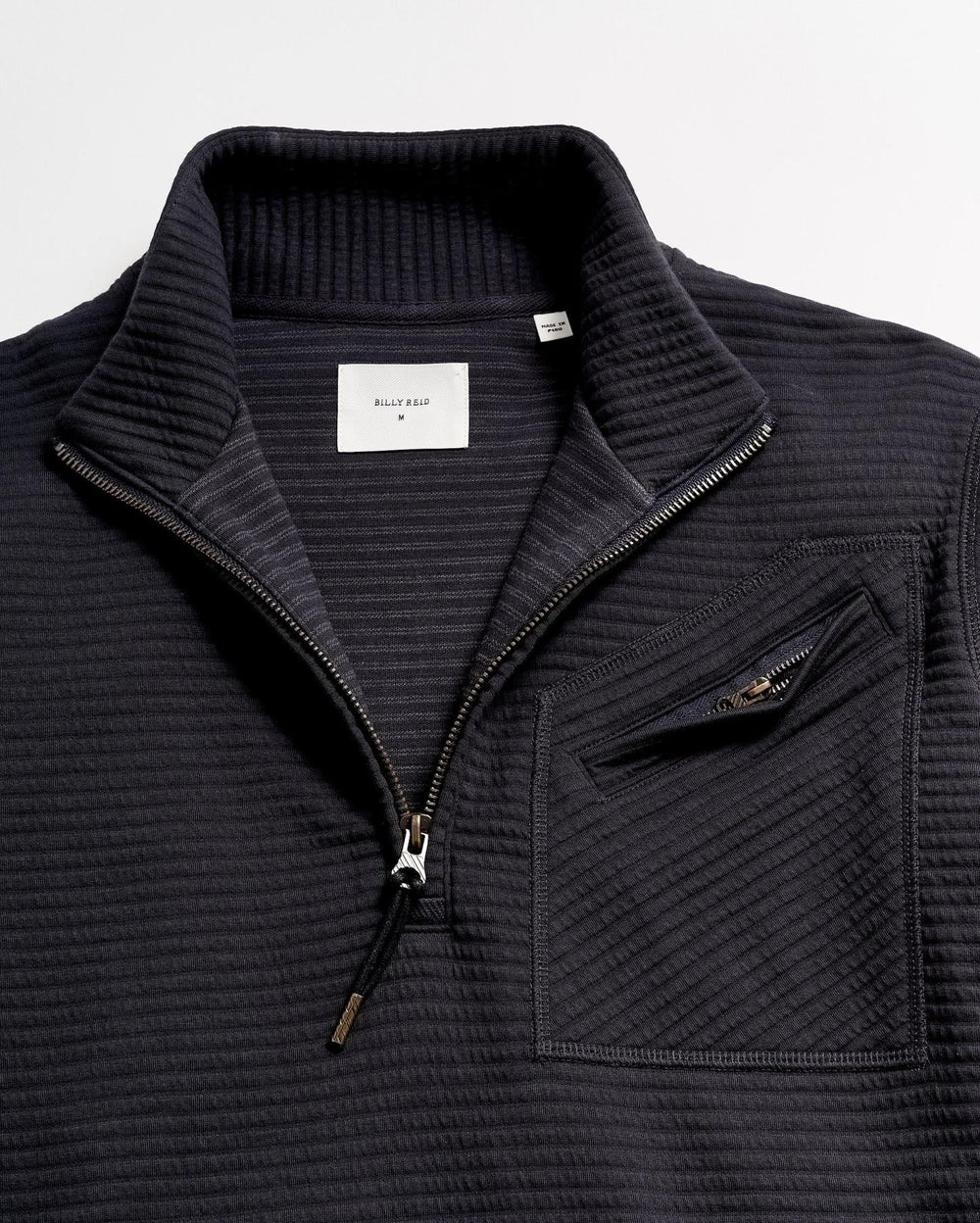 Men Quilted Half Zip Dark Navy | Billy Reid Sweaters &amp; Sweatshirts