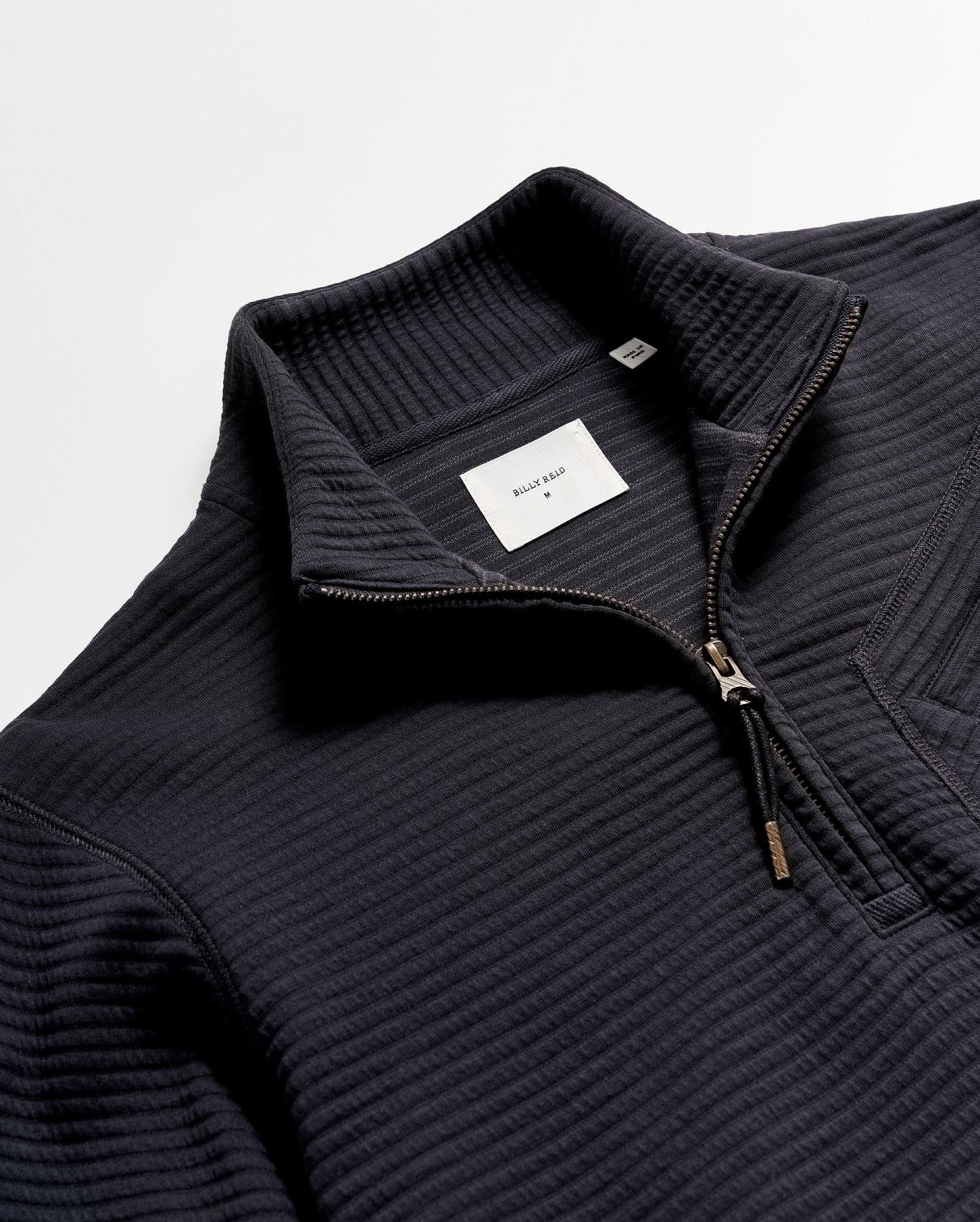 Men Quilted Half Zip Dark Navy | Billy Reid Sweaters &amp; Sweatshirts