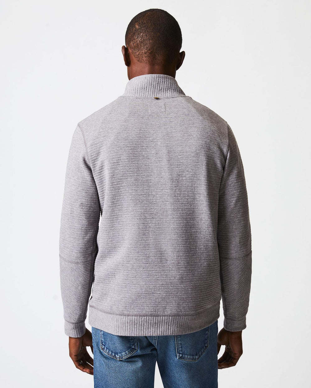 Men Quilted Half Zip Medium Grey | Billy Reid Sweaters &amp; Sweatshirts