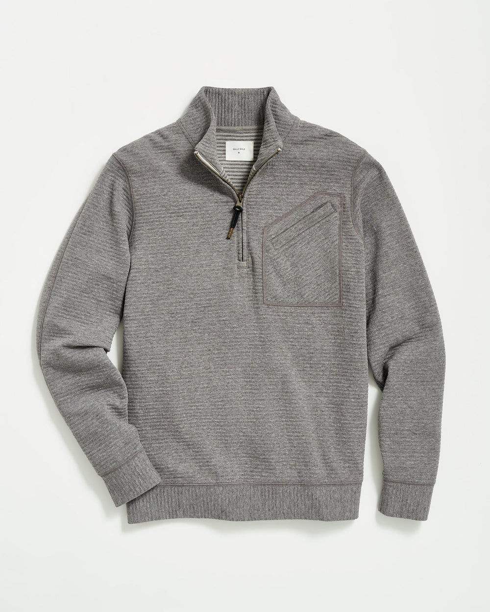 Men Quilted Half Zip Medium Grey | Billy Reid Sweaters &amp; Sweatshirts