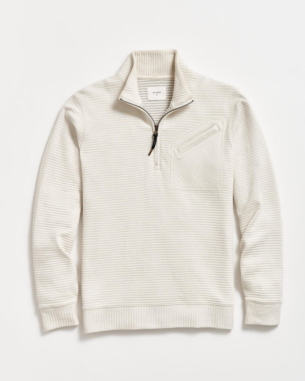 Men Quilted Half Zip Tinted White | Billy Reid Sweaters &amp; Sweatshirts