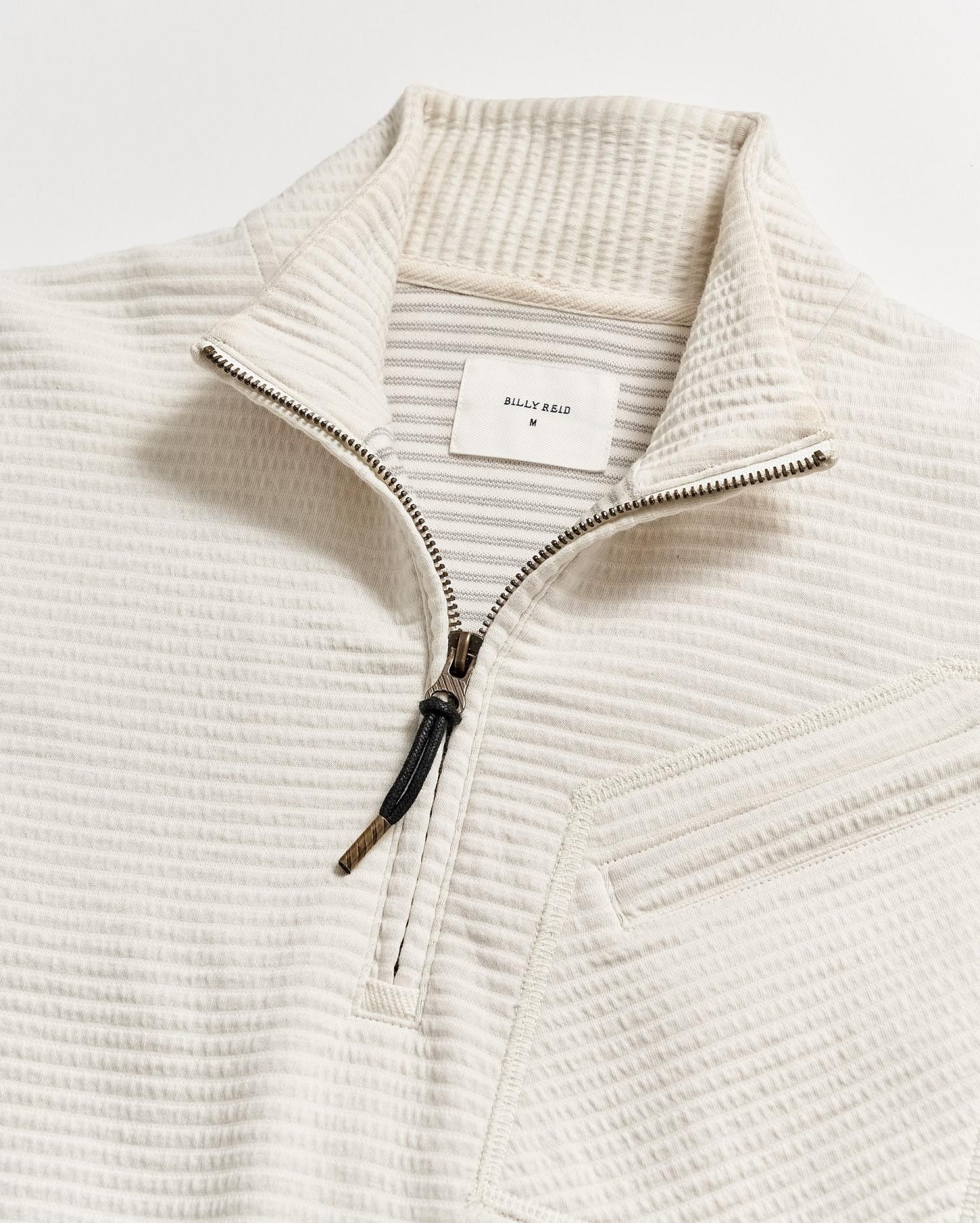 Men Quilted Half Zip Tinted White | Billy Reid Sweaters &amp; Sweatshirts