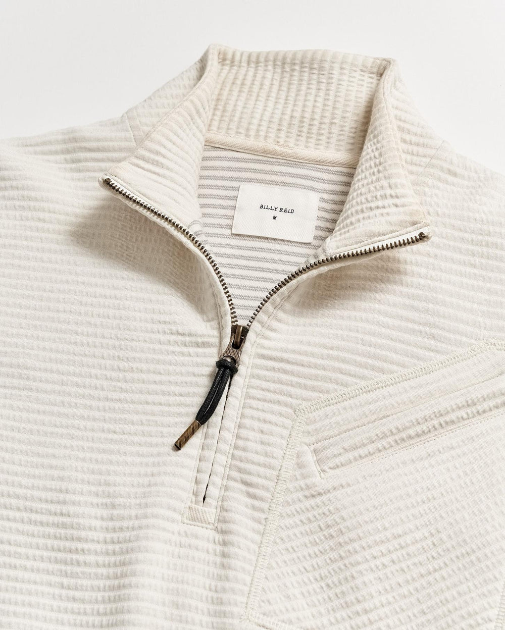 Men Quilted Half Zip Tinted White | Billy Reid Sweaters &amp; Sweatshirts