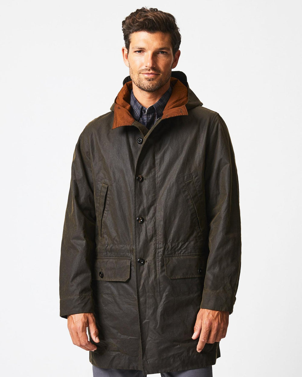 Men Rain Parka Olive | Billy Reid Jackets &amp; Outerwear