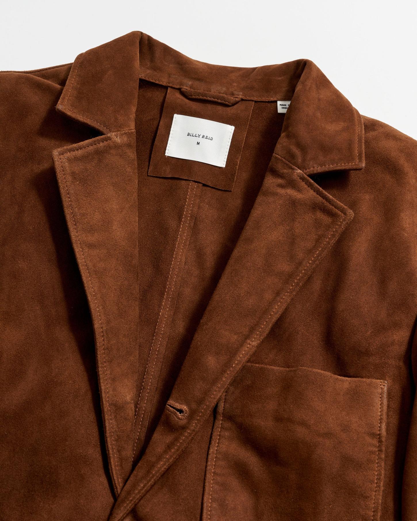 Men Rivermont Suede Jacket Cognac | Billy Reid Suiting