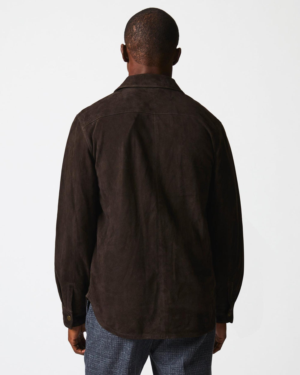 Men Savoy Suede Workshirt Chocolate | Billy Reid Shirting