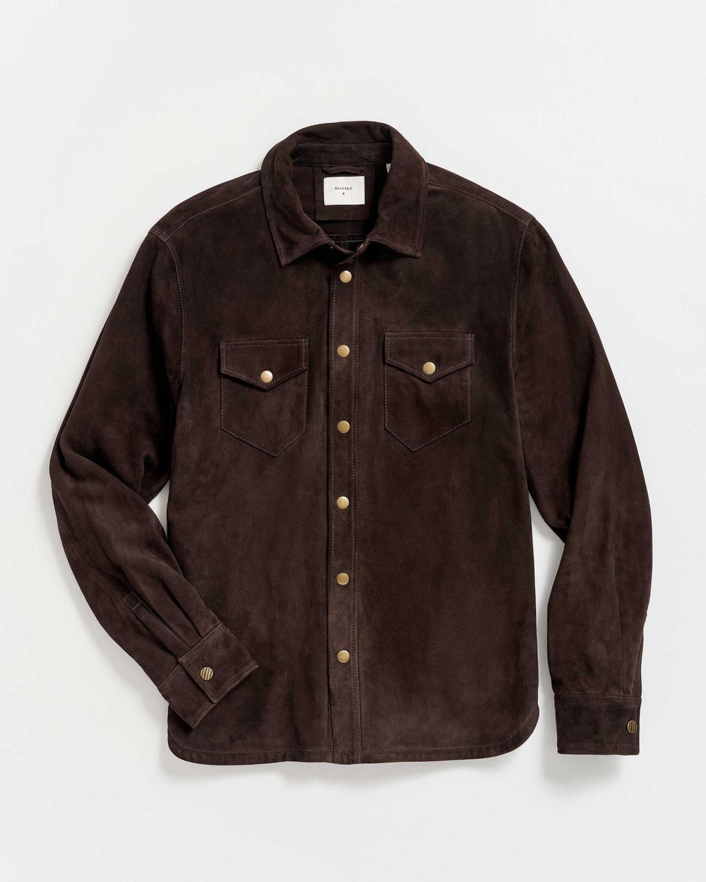Men Savoy Suede Workshirt Chocolate | Billy Reid Shirting