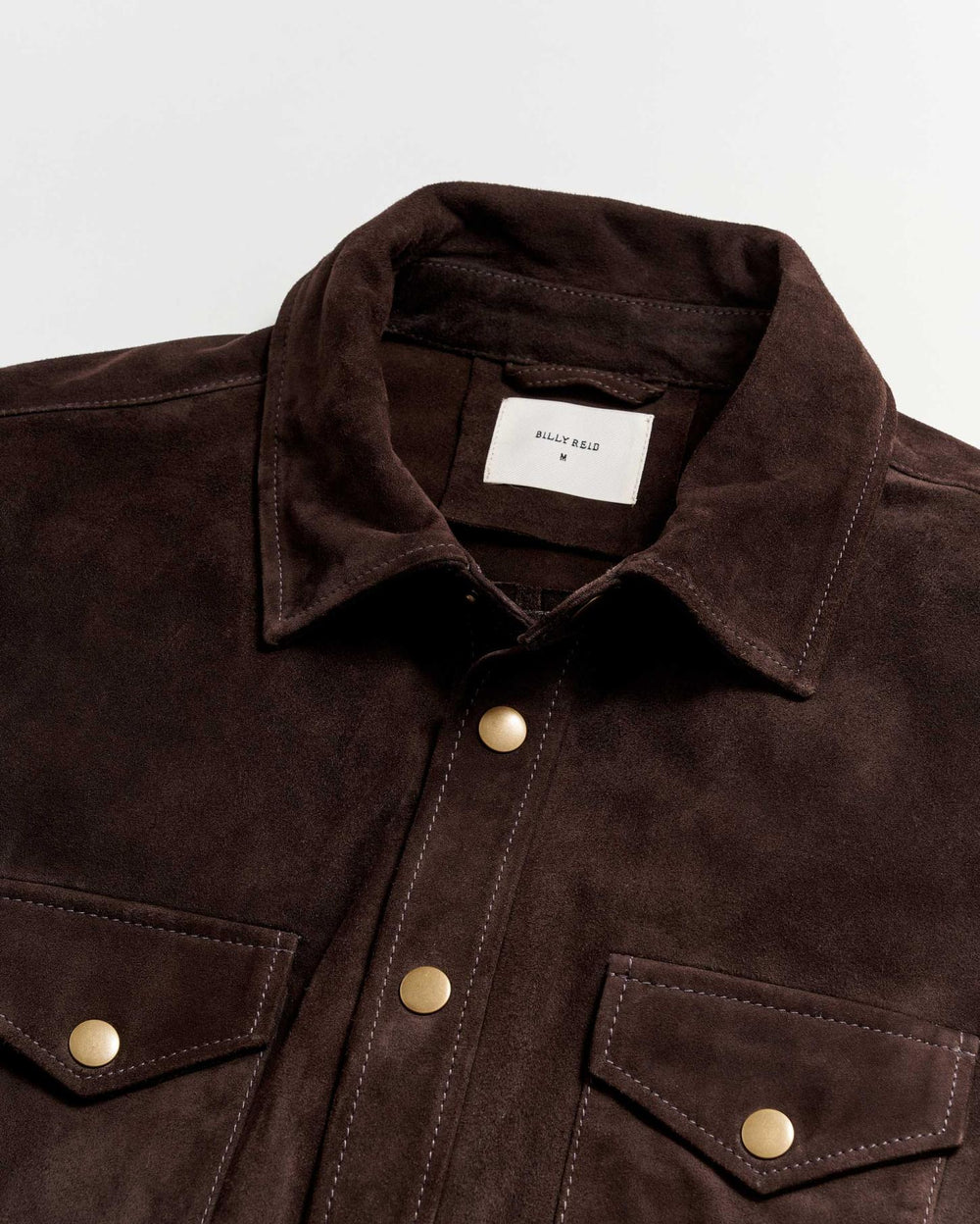 Men Savoy Suede Workshirt Chocolate | Billy Reid Shirting