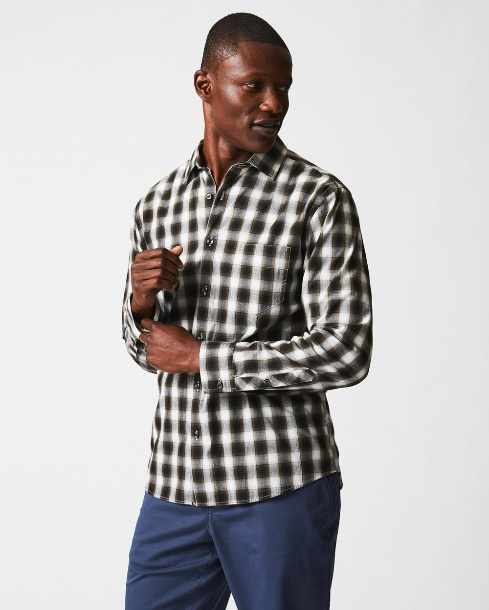 Men Shadow Plaid Tuscumbia Shirt Black/multi | Billy Reid Shirting