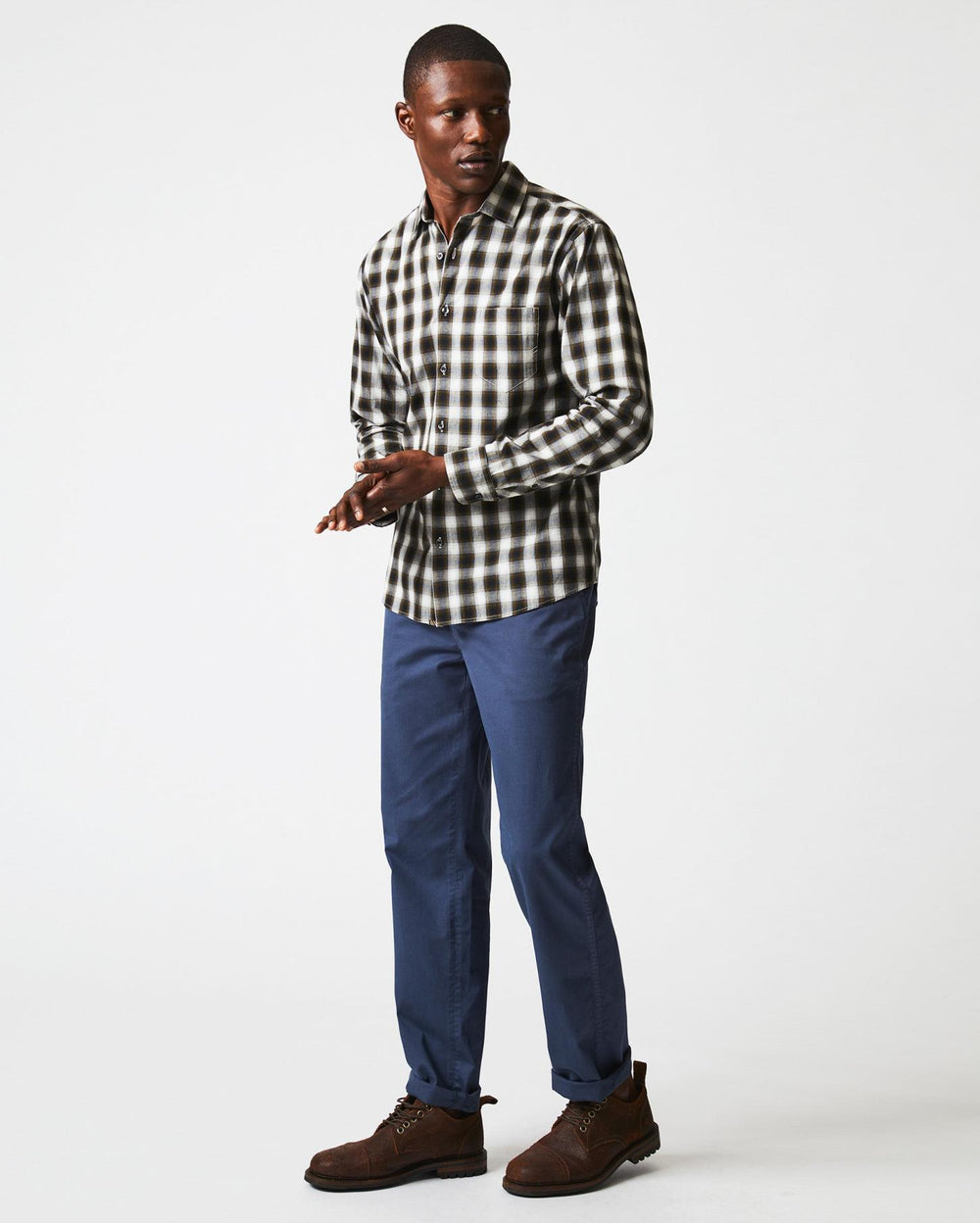 Men Shadow Plaid Tuscumbia Shirt Black/multi | Billy Reid Shirting