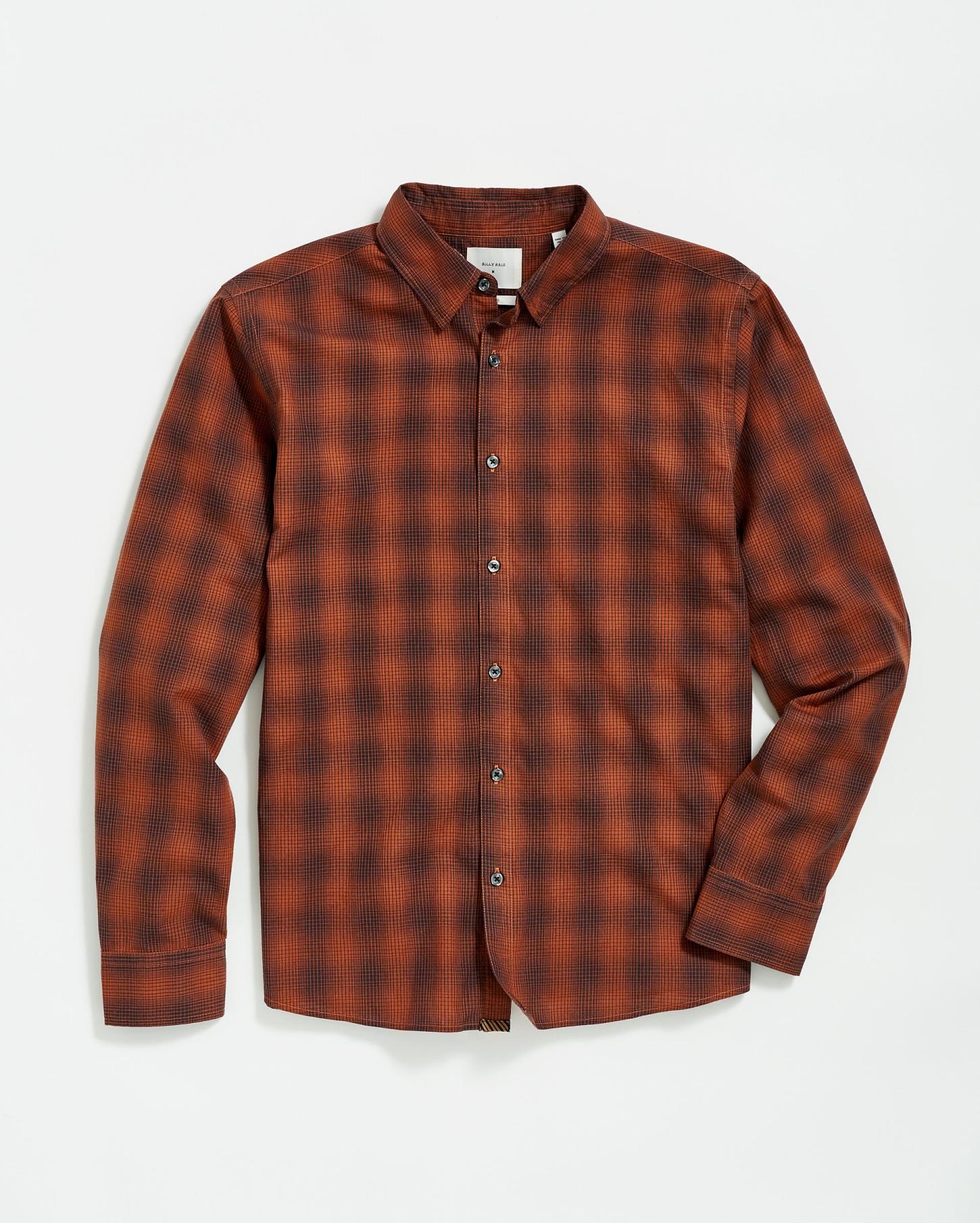 Men Shadow Plaid Tuscumbia Shirt Black/rust | Billy Reid Shirting