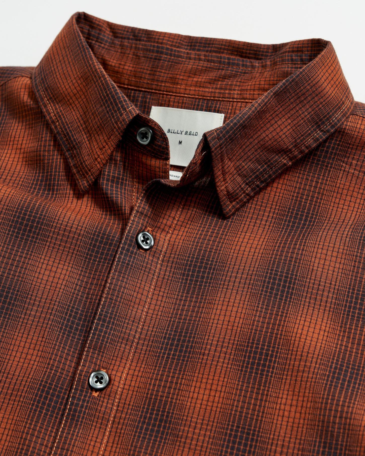 Men Shadow Plaid Tuscumbia Shirt Black/rust | Billy Reid Shirting