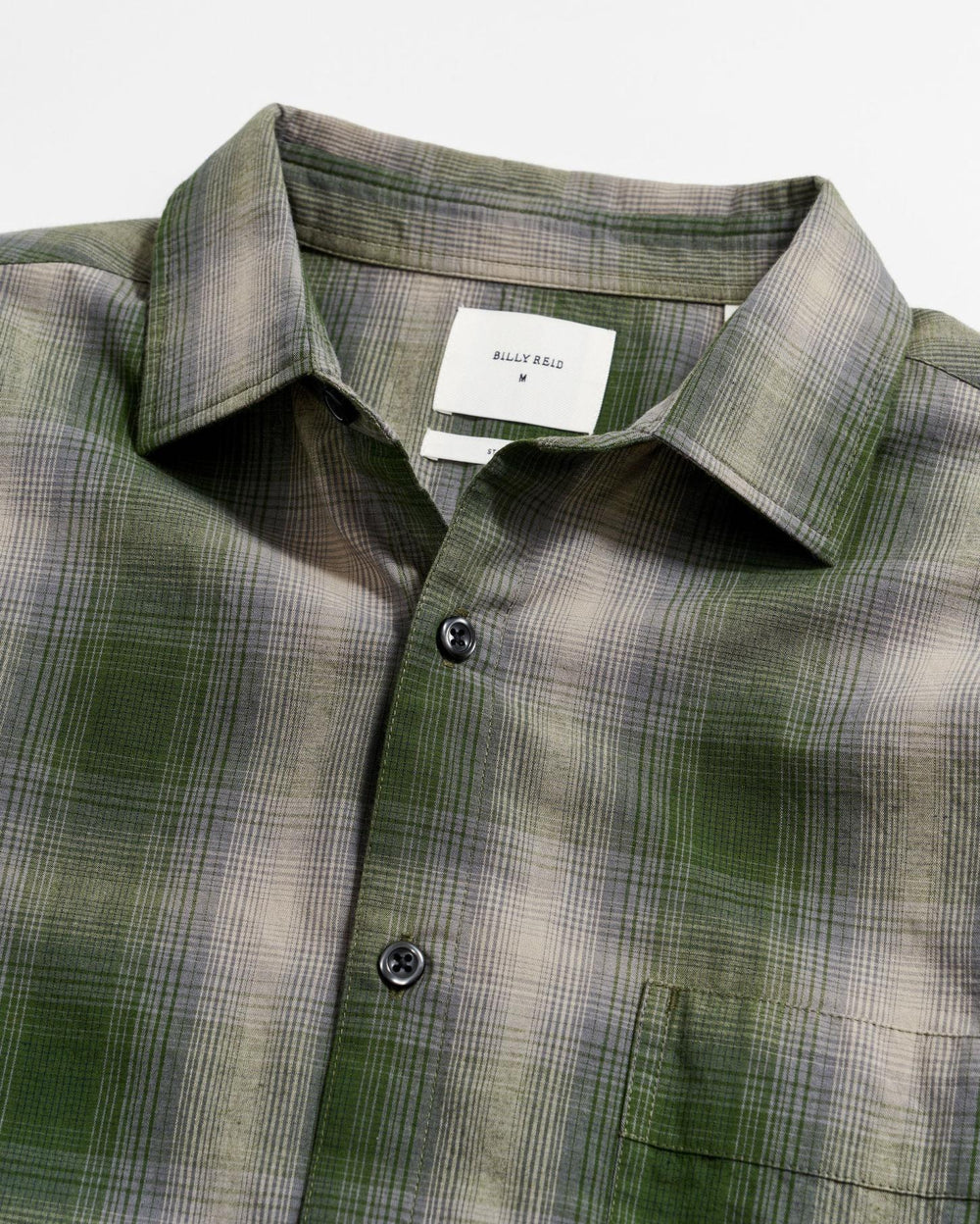 Men Shadow Plaid Tuscumbia Shirt Green/grey | Billy Reid Shirting